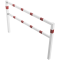 Stationary access barriers | welded | with top and quarter-bent bar | hot-dip galvanized and white coatedwith red reflecting stripes | total width: 2000 mm
